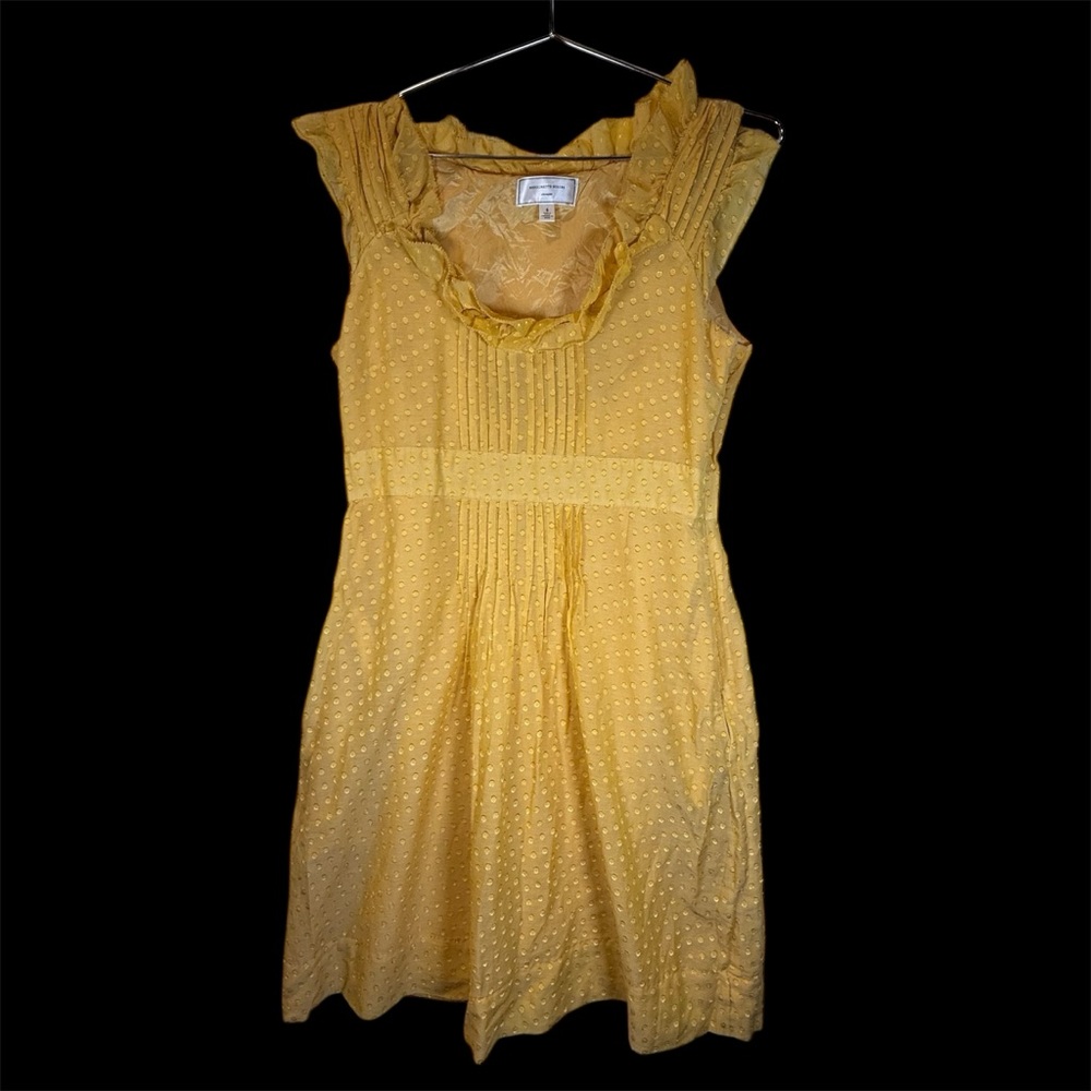 Moulinette Soeurs Gold Mini Dress – Size 6 – Cotton/Silk/Rayon Blend
